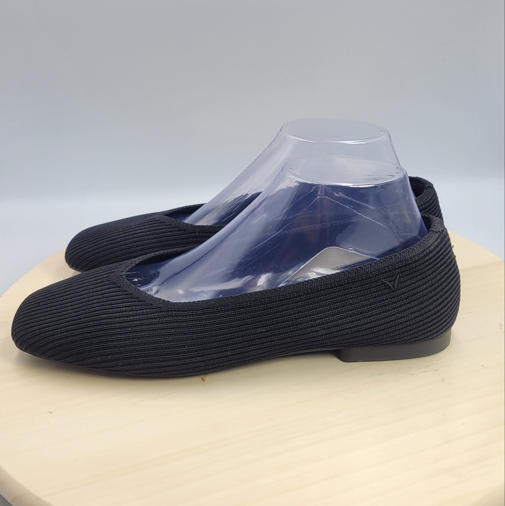 Vivaia Square-Toe V-Cut Flats Margot 2.0 Black Women Size EU 40.5 or US 9 to 9.5 - Picture 3 of 11